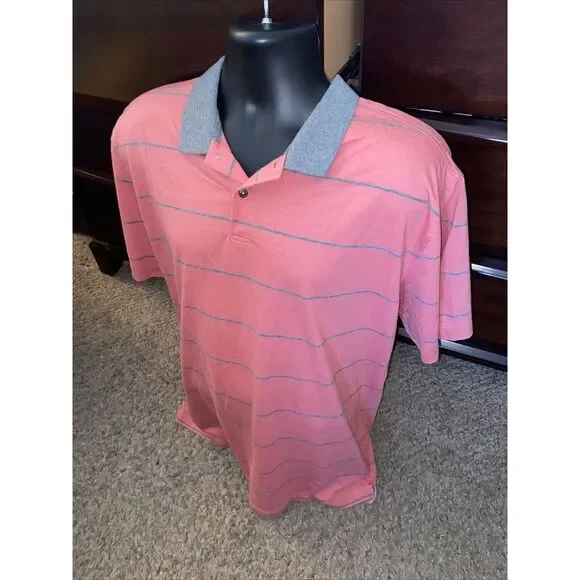 Linksoul Tempus Fugit Polo Golf Shirt Mens Size XL Multicolor Short Sleeve - Picture 2 of 8